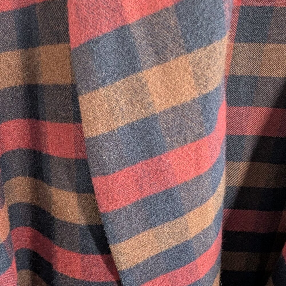 Design Lab Lord & Taylor Plaid Open Blazer Flannel Relaxed Pockets Large Fall - Picture 9 of 13